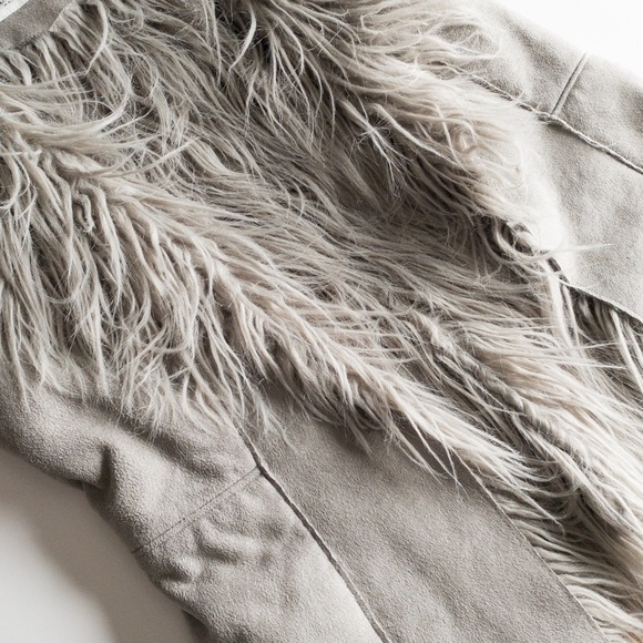 Malvin Hamburg Vest Faux Fur Long Hair Trim Grey Womens Size M - Picture 5 of 9